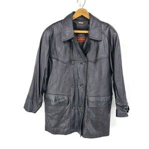 Vintage Sergio Valente Leather Jacket Womens 77/XL? Black Coat Lined